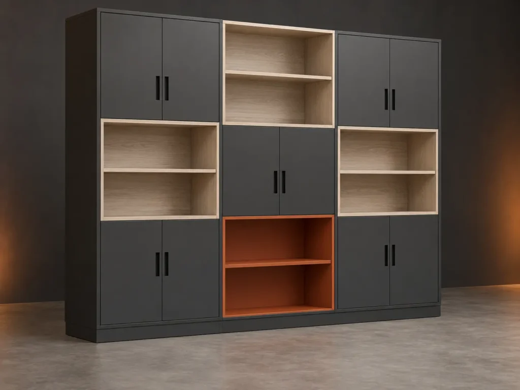 Gridline Storage Wall in the Cartonnex commercial furniture range