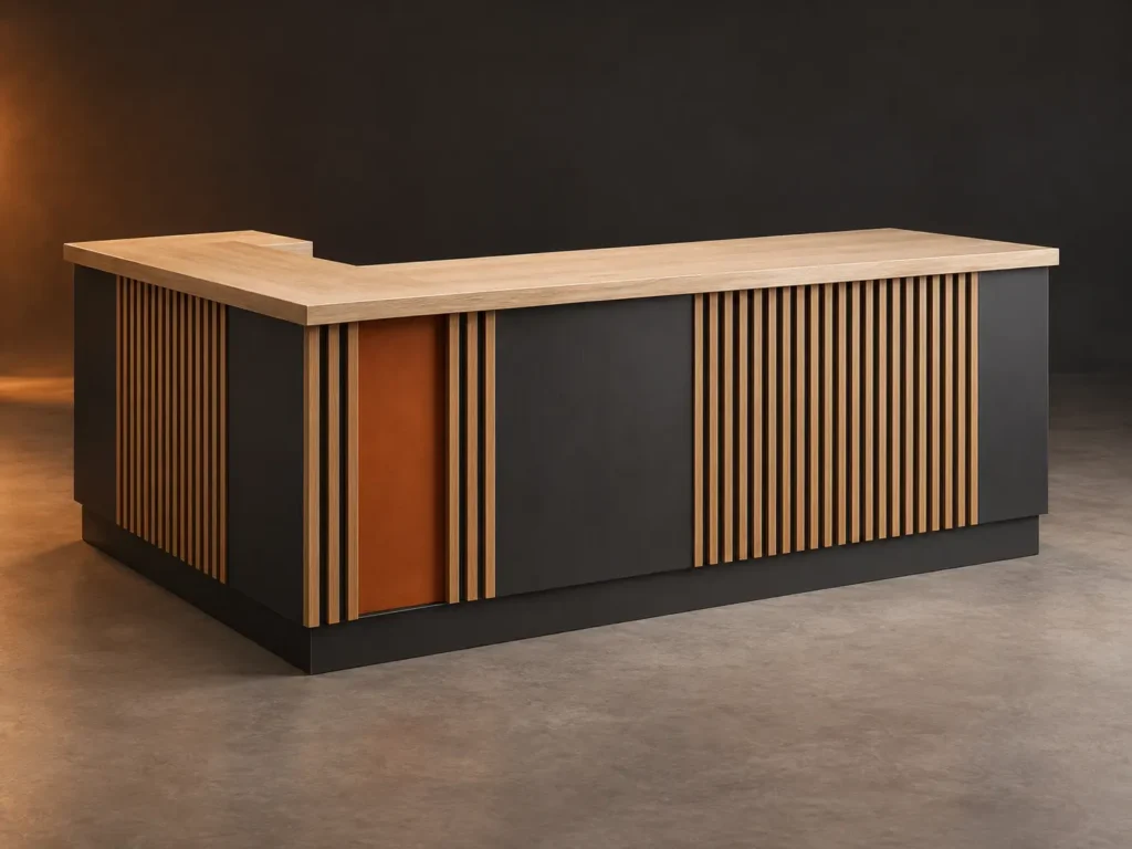 Point Cash Wrap in the Cartonnex commercial furniture range